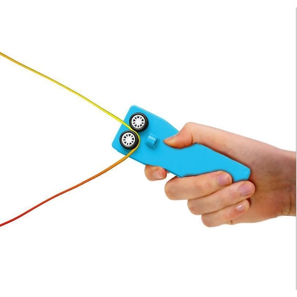 Handhållen Zip String Rope Launcher Thruster Loop Lasso String Shooter Toy blue