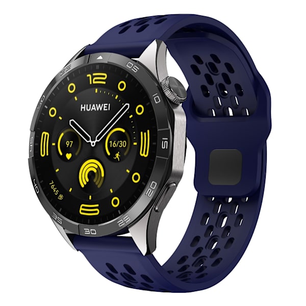 För Garmin vivoactive 5 / Venu 2 Plus Silikonklockarmband 20mm ihålig justerbar rem Midnight Blue