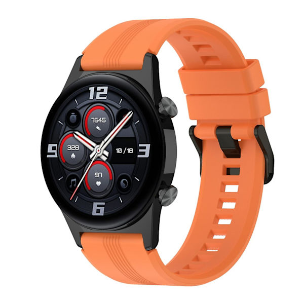 For Honor Watch GS 4 -pehmeä silikoniranneke 22 mm:n vaihtoranneke - tummanvihreä Orange