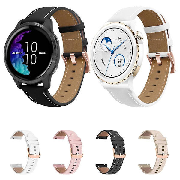 18 mm äkta läderrem för Garmin Forerunner 265s