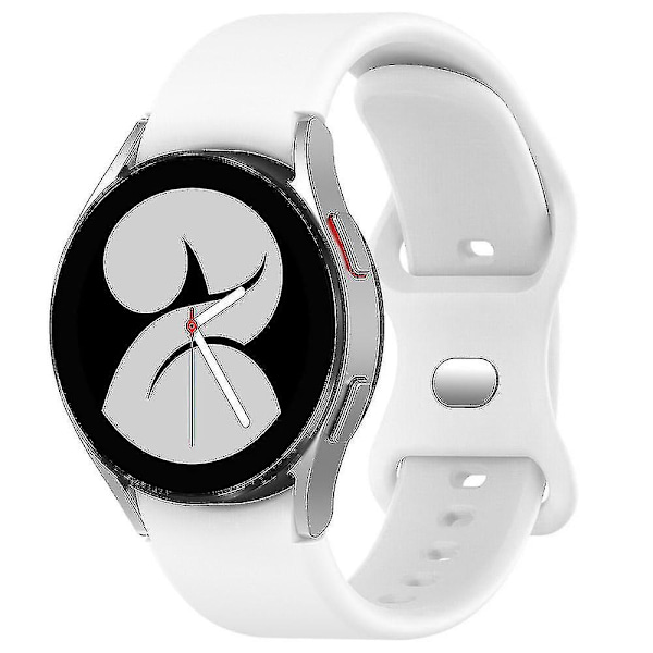 Samsung Galaxy Watch 4/Watch 4 Classic -rannekke 20 mm, rannekoru perhoslu soljella White, White A Samsung Galaxy Watch4