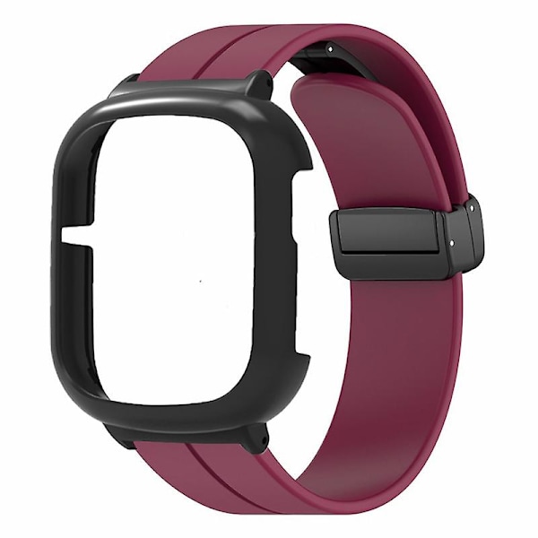 Magnetiskt spänne i silikon för Honor Watch 4, med klockfodral Wine Red