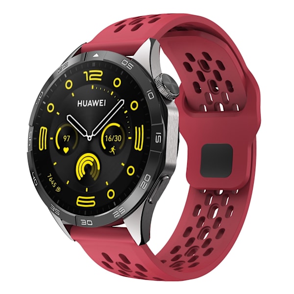 För Garmin vivoactive 5 / Venu 2 Plus Silikonklockarmband 20mm Håligt Justerbart Armband Red