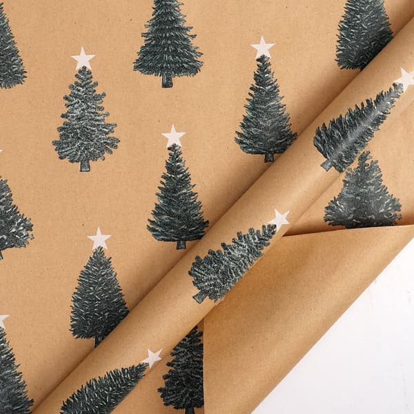 Presentpappersrulle - Julklappspapper Kraftpappersark, 43 Cm X 3M (02)