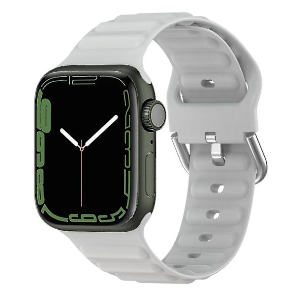 Håndleddsremmer for Apple Watch Ultra 49mm/SE/SE (2022) 44mm/Series 8/7 45mm/6/5/4 44mm/3/2/1 42mm Wave Light grey, Light Grey J Apple Watch Ultra 49mm