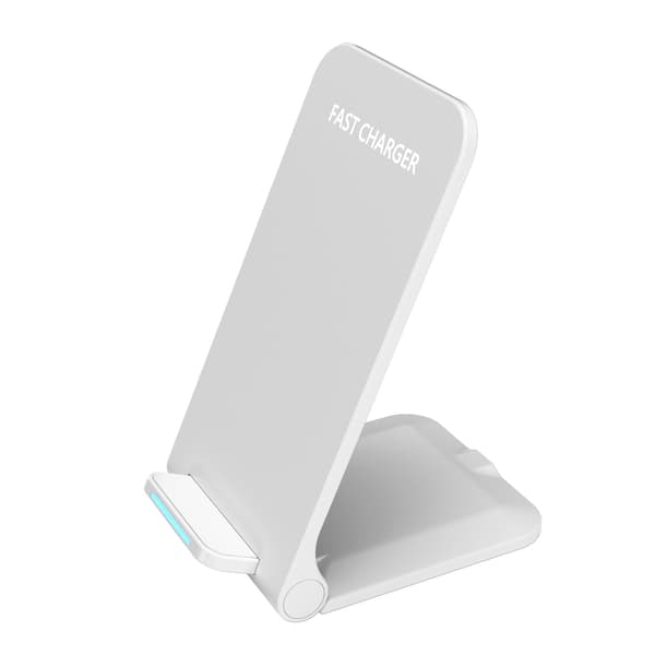 Trådlös laddningsställ, Minimal skrivbordsladdare för telefon White