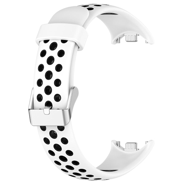 Kaksiväriset silikoniset rannekkeet Xiaomi Smart Band 8 -älykellolle, ruostumattomasta teräksestä valmistetulla liittimellä White Black