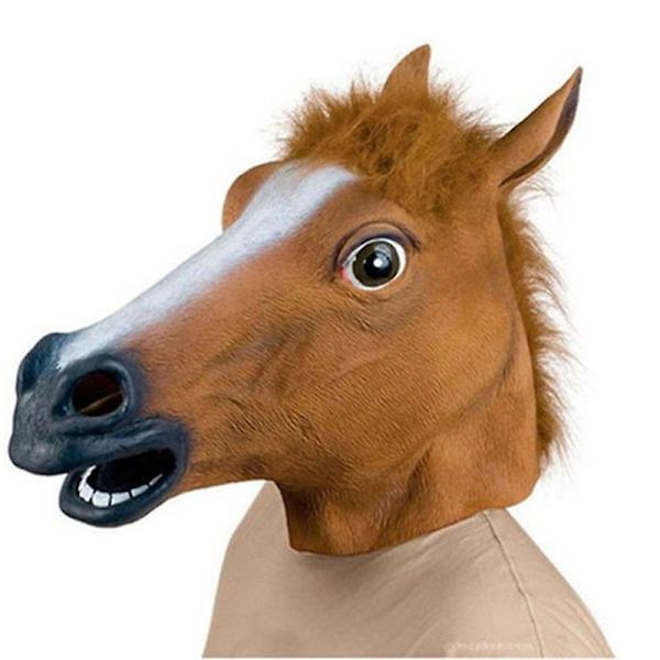 Hästmask Klä Upp Hästhuvud Latexmasker för vuxna Maskerad brown