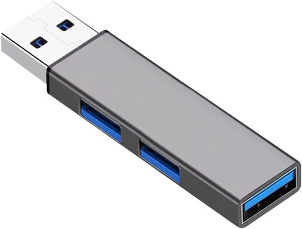 Adapter - USB Hub Multiport, 3-i-1 udvidelse (grå, 2-pak)