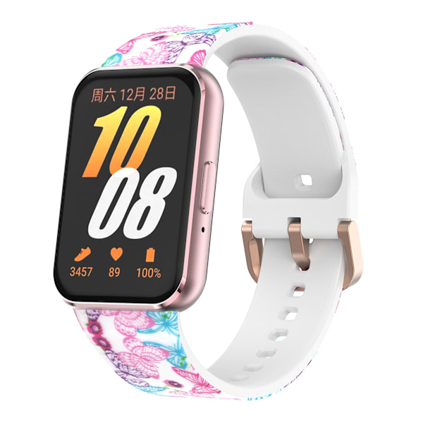 For Samsung Galaxy Fit3 Mønstertrykt Silikonrem Erstatningsurrem Butterfly