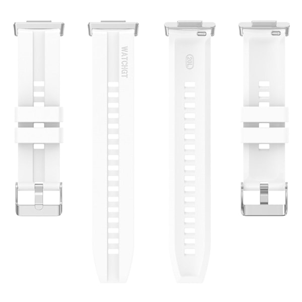 Snabbkoppling klockarmband i silikon för Huawei Watch Fit 2, 20 mm sportklockarmband med spänne White
