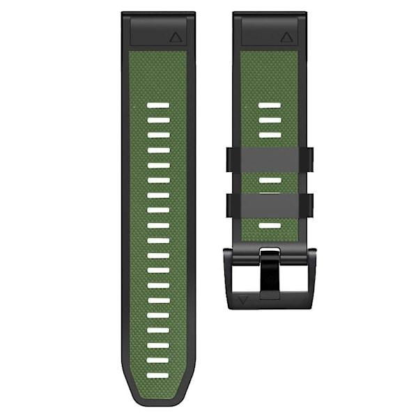 Dual-farge klokkebånd for Garmin Fenix 7 / Forerunner 965 / 955 / 945 / 935, diamanttekstur silikon erstatningsstropp Army Green Black