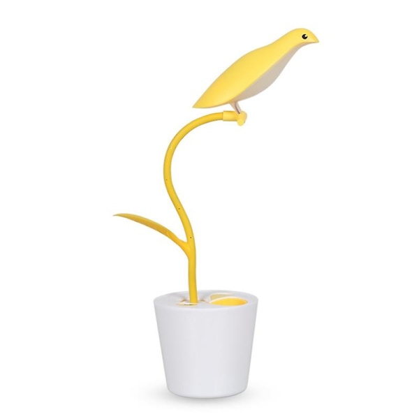 Led bordslampa för barn, 3-nivåer Dimmer Touch Sensitive Control, flexibel svanhals, bärbar uppladdningsbar Yellow