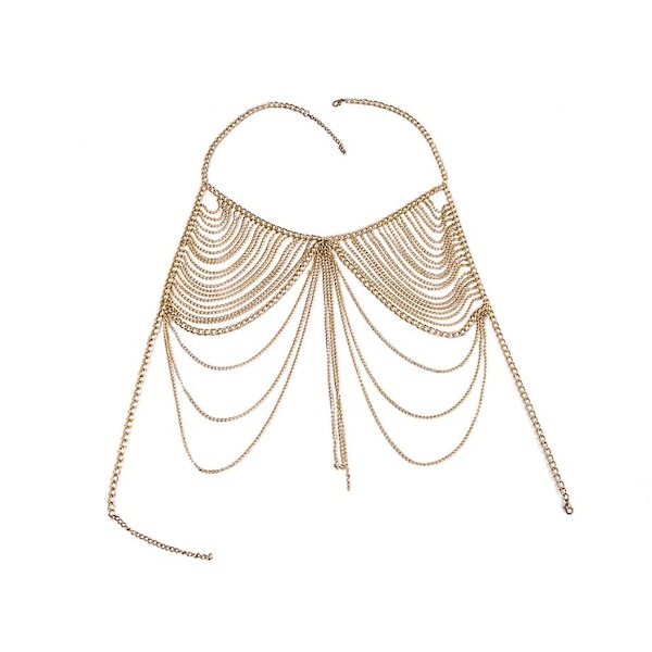 Ladies New Fashion Beach Chain Halskjede Alloy Chain BH Langt halskjede og anheng Gold