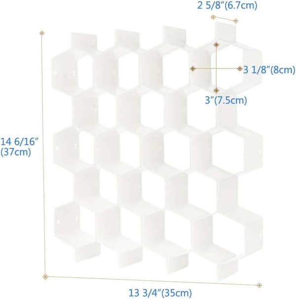 Skuffdeler, justerbar DIY bikube (grå) 38cm