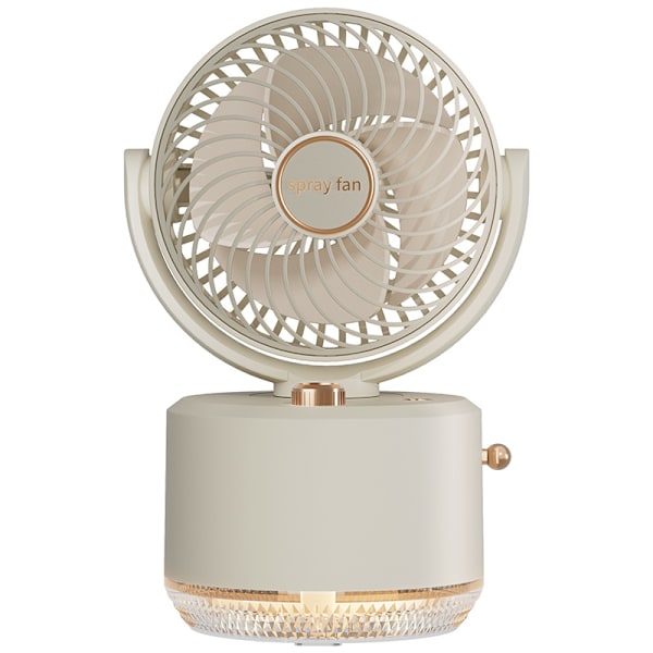 Bordventilator - 3-Hastigheds Luftcirkulationsventilator, 22Db Lav Støj, 90° Rotation Med Luftfugter (Hvid)