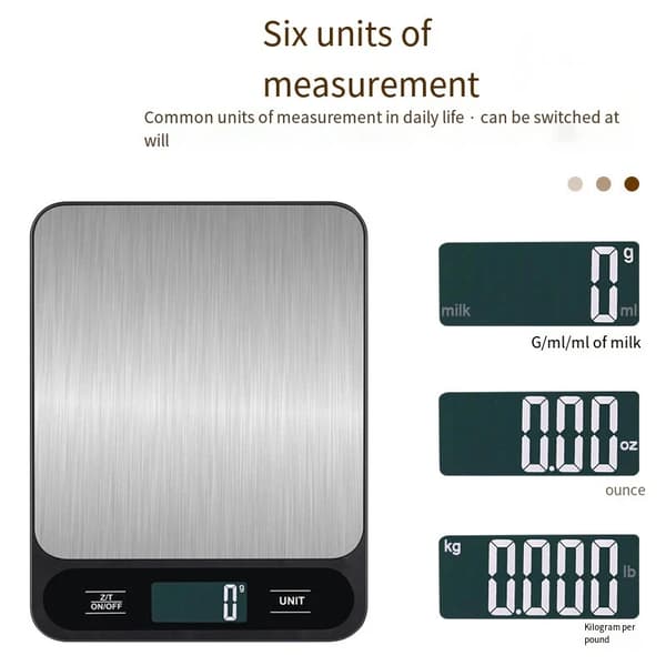 Keittiövaaka, grammat ja unssit - Ladattava White 5kg, 1g