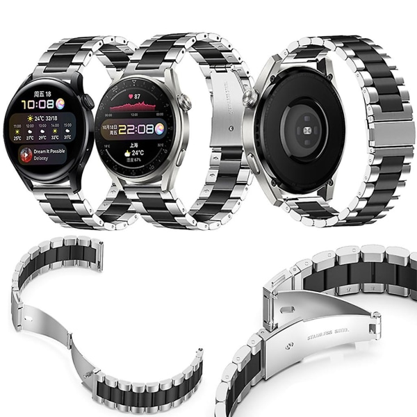 Watch 3-bands armbandsrem i rostfritt stål Smartwatch-tillbehör för Watch 3 Silver gold