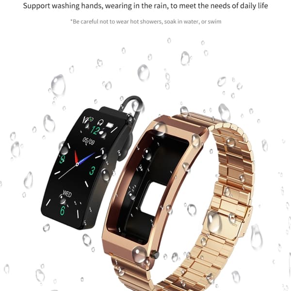 Smartwatch K13S, Smart Opkald, Puls/Blodiltmåling (Sort Stål)