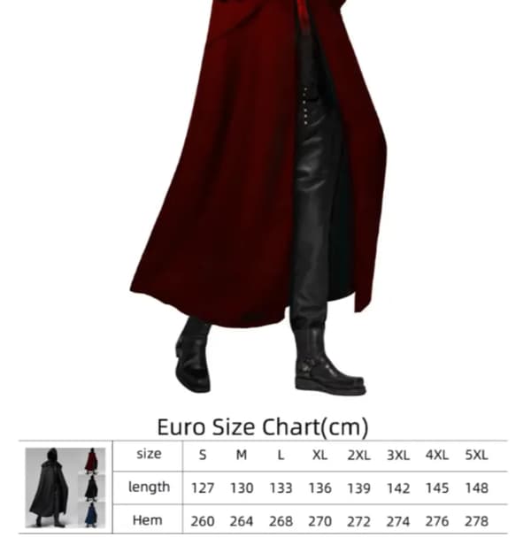 Hettekåpe Kappe Solid Lang Kappe Roll Cosplay Red 3XL