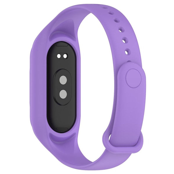 For Xiaomi Smart Band 8 udskiftning silikone urrem integrere armbånd med etui Purple, Purple E Xiaomi Smart Band 8