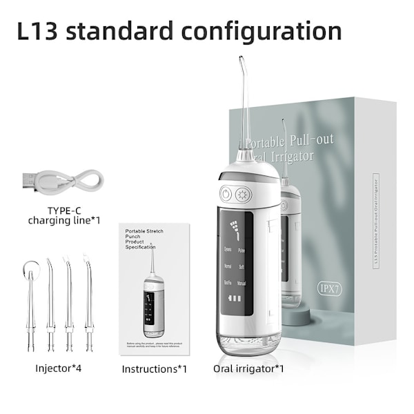 Suuvesisuihku - 4 suutinta, 6 moottoroitua huuhtelutilaa, 180 ml (valkoinen)