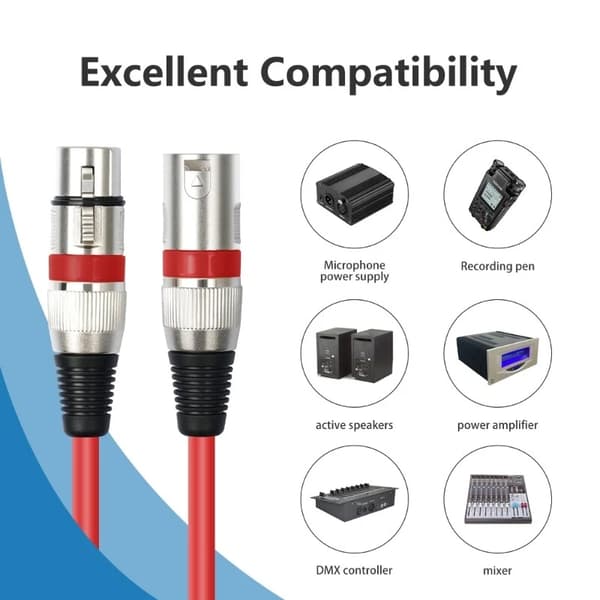 Adapter 3-pin XLR hann til XLR hunn mikrofonkabel balansert patchkabel (blå 3m) Blue 3m