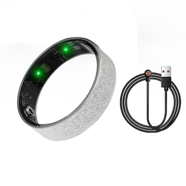 Smart Ring V3, NFC-tilgangskontroll, hjertefrekvens, blodtrykk, oksygen, søvn, vanntett (sølv, 10#)