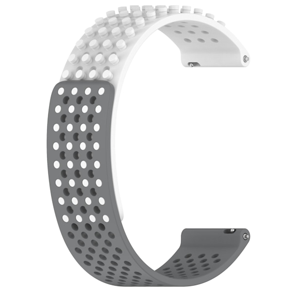 Silikonklockarmband 20 mm Andningsbart klockarmband för Garmin Vivoactive 5/garminactive 5/venu Sq 2 White Grey
