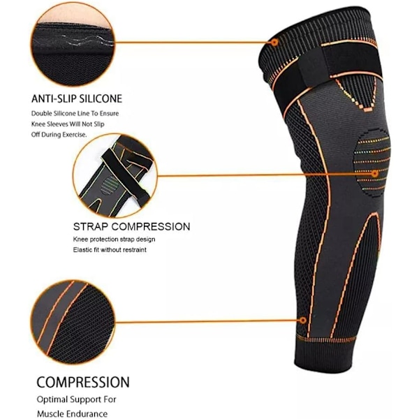 Elastiske knæbeskyttere benærmer (2 stk. orange, XL)