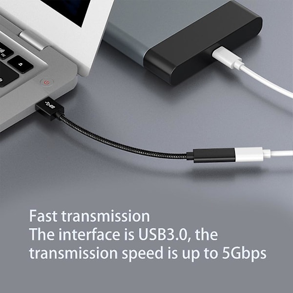 5,91 tuuman Type C naar USB 3.0 mannelijke oplaad- en datakabel voor telefoons en computers