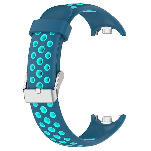 Kaksiväriset silikoniset rannekkeet Xiaomi Smart Band 8 -älykellolle, ruostumattomasta teräksestä valmistetulla liittimellä Blue Teal Green