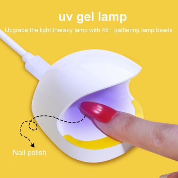 6w Mini Nail Tørker Lampe Bærbar Nail Light Therapy Uv Led Lampe Hurtigtørkende Single Finger Usb Connector Led Nails Art Tools with USB cable713