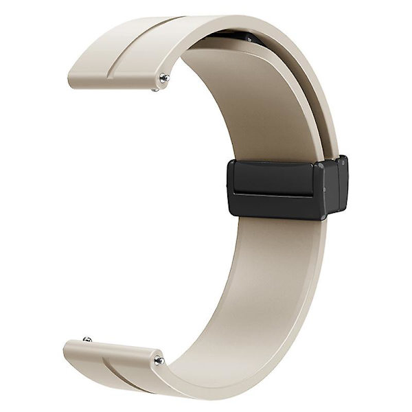 Magnetisk folde spænde 20mm silikone rem ur rem til Huami Amazfit Gtr Mini/ Gts 4/3/2 / Bip 3 Vintage White