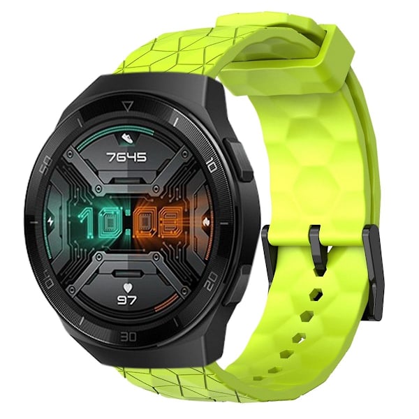 Fodboldmønstret urrem til Huawei Watch GT 2E Lime Green