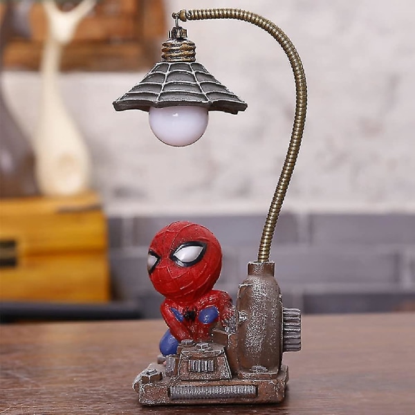 Spider-man Lampe Spiderman Superhero Night Light Bord Skrivebordspynt Gave XC