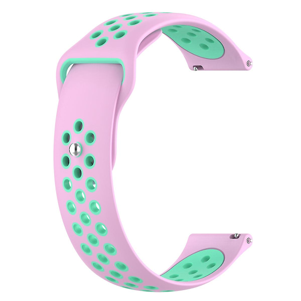 Dubbelfärgat justerbart silikonklockarmband 22 mm för Huawei Watch 3/Watch 3 Pro/Teal Pink K