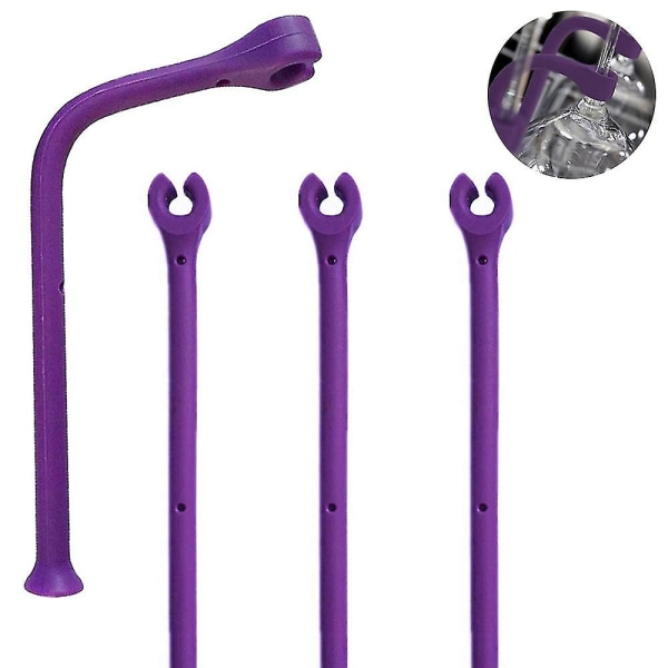 Silikondiskmaskintillbehör Silikon Stemware Saver Flexibel Stemwarehållare Diskmaskin Vinglasskydd 4pcs