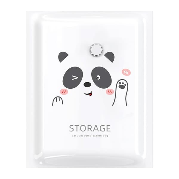 3-pack förtjockade vakuumförvaringspåsar med elektrisk luftpump, 60*80 cm (Panda)