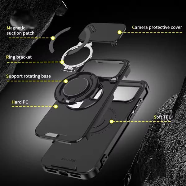 Kotelo iPhone 18 Prolle, liukuvalla kamerasuojalla Purple For iPhone 18 Pro