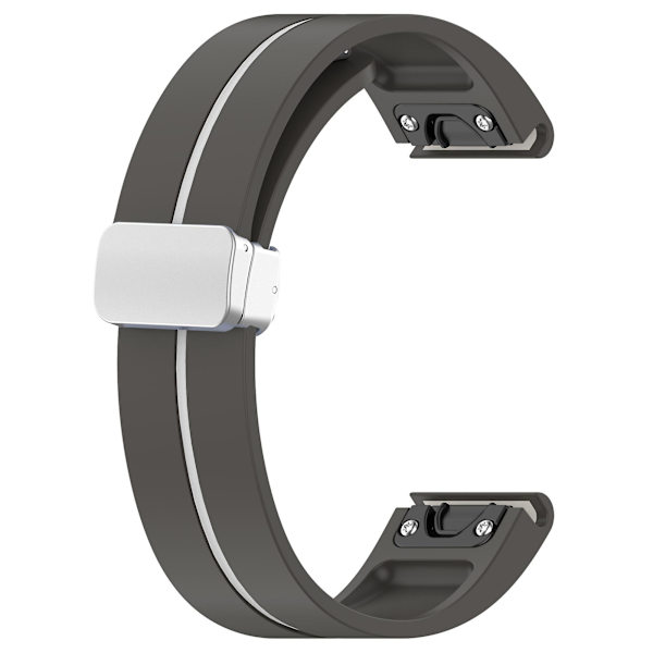20mm Kaksiväri Silikoninen Magneettinen Hopea Solki Ranneke Samsung Galaxy Watch 6/6 Classic/5/4 Grey White