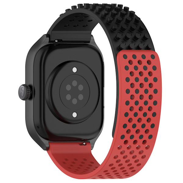 Silikonklockarmband 20mm Andningsbart Klockarmband För Garmin Vivoactive 5/garminactive 5/venu Sq 2 Black Red