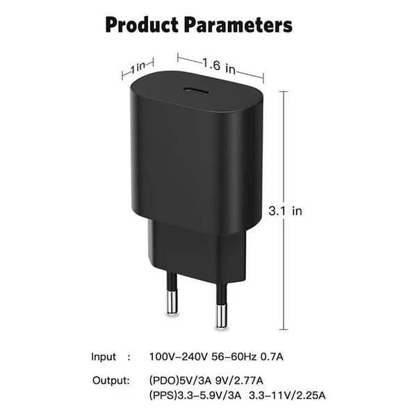 25W USB-opladerkit, med 1M USB C-opladerkabel