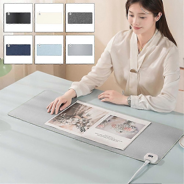 Uppvärmd Musmatta för Skrivbord, Snabb Uppvärmning Vattentät Musmatta för Datorbord 80*33Cm Light Blue