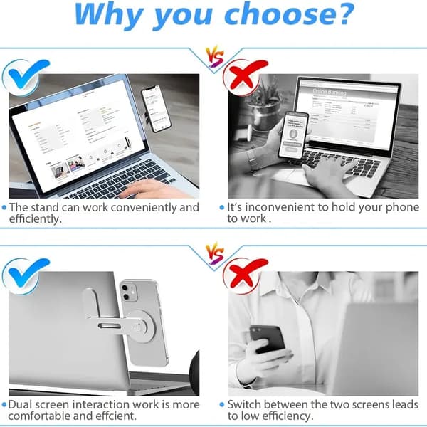 Laptop Magnetisk Utvidelsesstativ Sammenleggbart, Svart