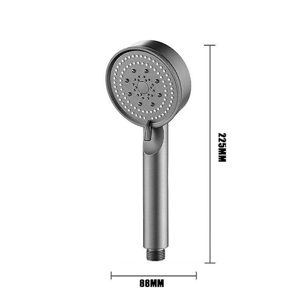 Korkeapaineinen vettä säästävä suihkupää 6-moodilla turbo-suihku säädettävä vesihieronta eko-suihku kylpyhuonetarvikkeet Grey shower