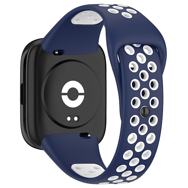 For Xiaomi Redmi Watch 3 Lite / Watch 3 Active Bicolor Watch Bands Silikone Hurtigudløselig Udskiftningsurrem Midnight Blue White