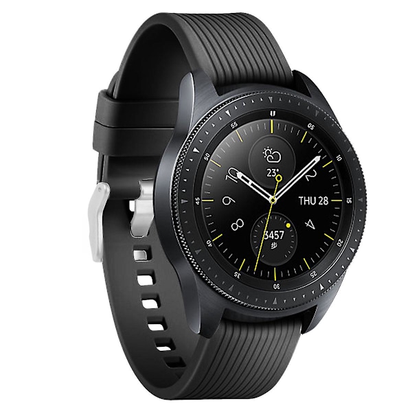 L-kokoinen 20 mm:n ranneke Samsung Galaxy Watch Active / Watch6 / Watch5 / Watch4 -silikoniranneke Black