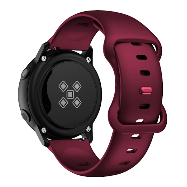 Butterfly Buckle 22mm Watch Silicone Band Strap For Samsung Galaxy Watch3 45mm Wine Red