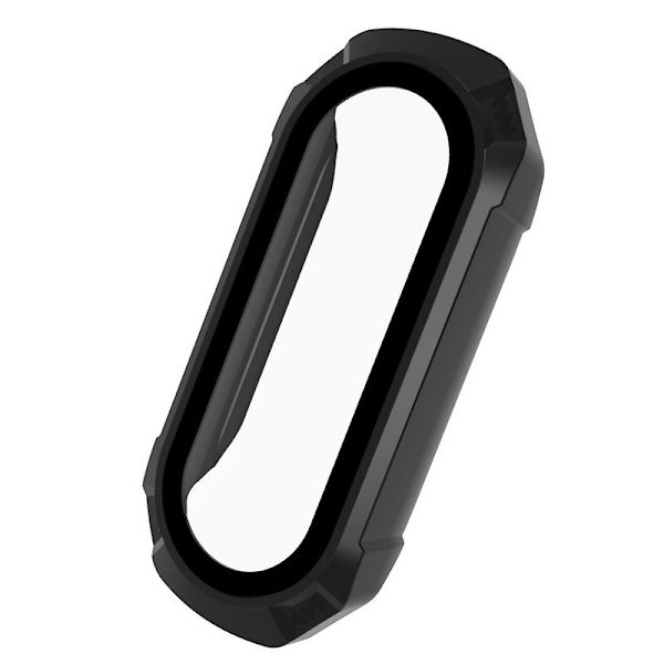 3D Film+Hård PC för Case för Mi Band 6 5 4 3 för Smart Watchband Helskärm Black